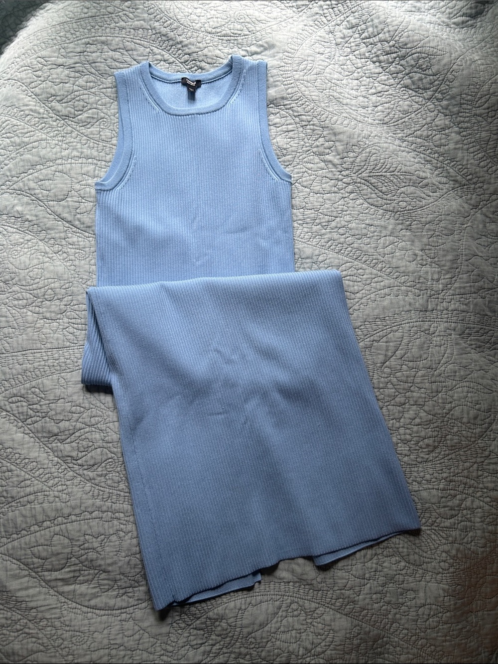 Express Pale Blue Ribbed Knit Dress S